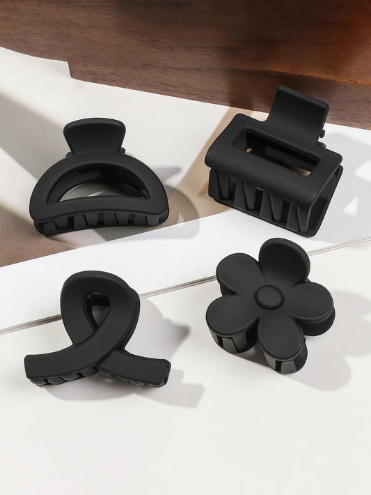 5Pcs Multistyle Small Flower Hair Claw Clips for Women Girl Rectangle Jaw Clip Hair Accessory Semicircle Barrettes for Thin Hair