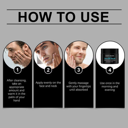 Tallow Facial Care Balm for Man Nourish Dry Improve Elasticity Remove W-Rinkle Oil Control Glowing Skin Face Moisturizer Creams